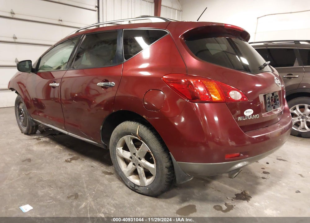 2009 NISSAN MURANO SL VIN: JN8AZ18W69W208665