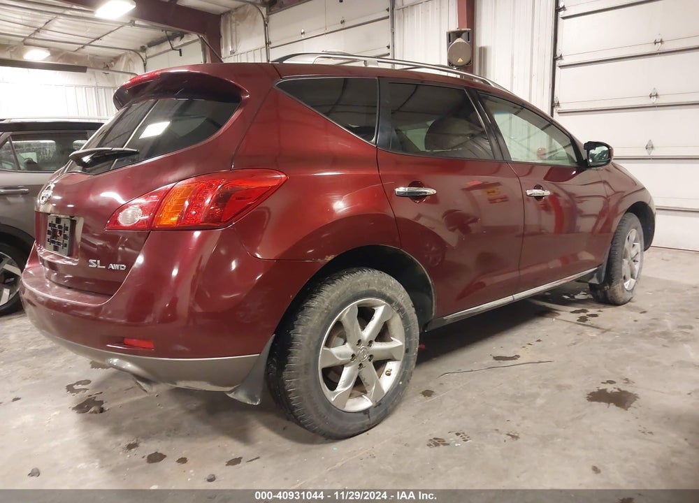 2009 NISSAN MURANO SL VIN: JN8AZ18W69W208665