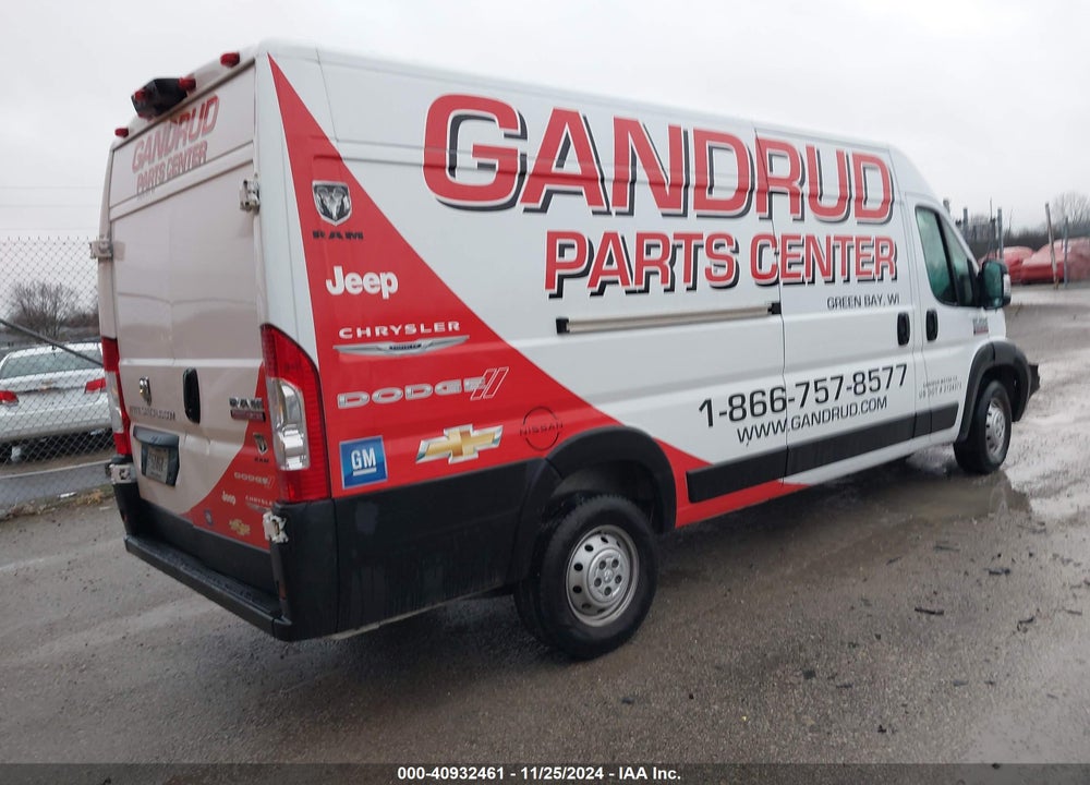 2022 RAM PROMASTER 3500 CARGO VAN HIGH ROOF 159 WB EXT VIN: 3C6MRVJG9NE100474