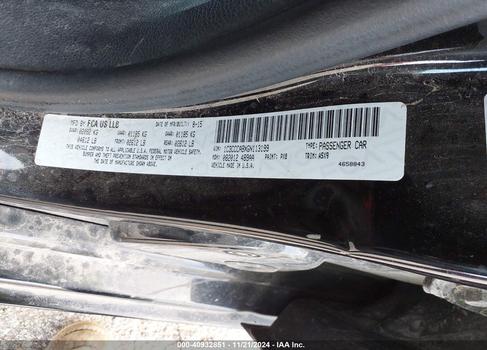 2016 CHRYSLER 200 LIMITED VIN: 1C3CCCABXGN113199