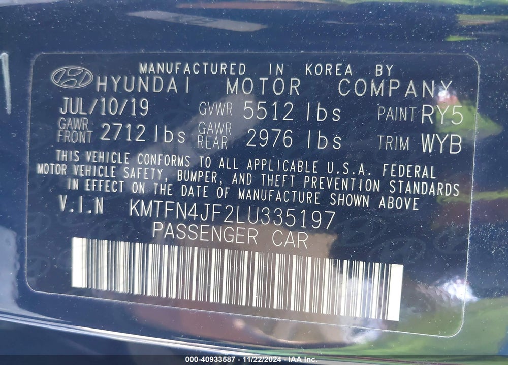 2020 GENESIS G80 5.0 ULTIMATE RWD VIN: KMTFN4JF2LU335197