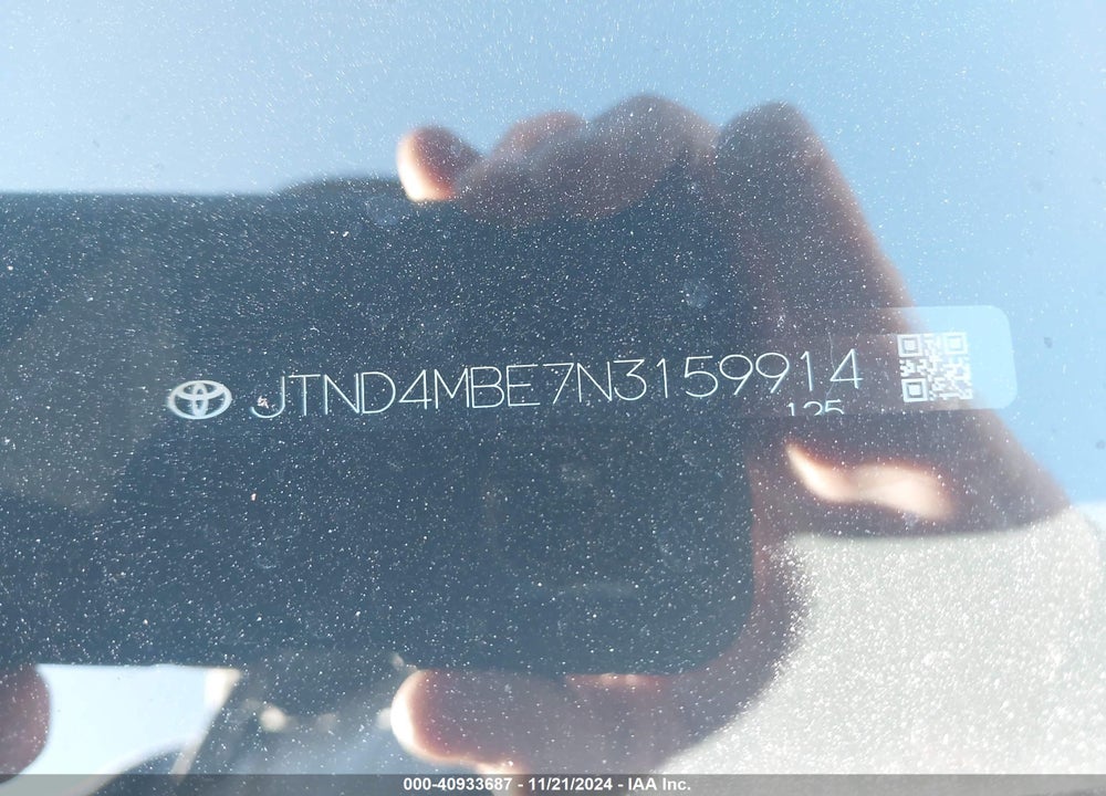2022 TOYOTA COROLLA VIN: JTND4MBE7N3159914