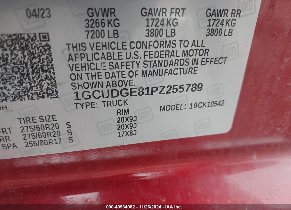 2023 CHEVROLET SILVERADO 1500 4WD SHORT BED LTZ VIN: 1GCUDGE81PZ255789