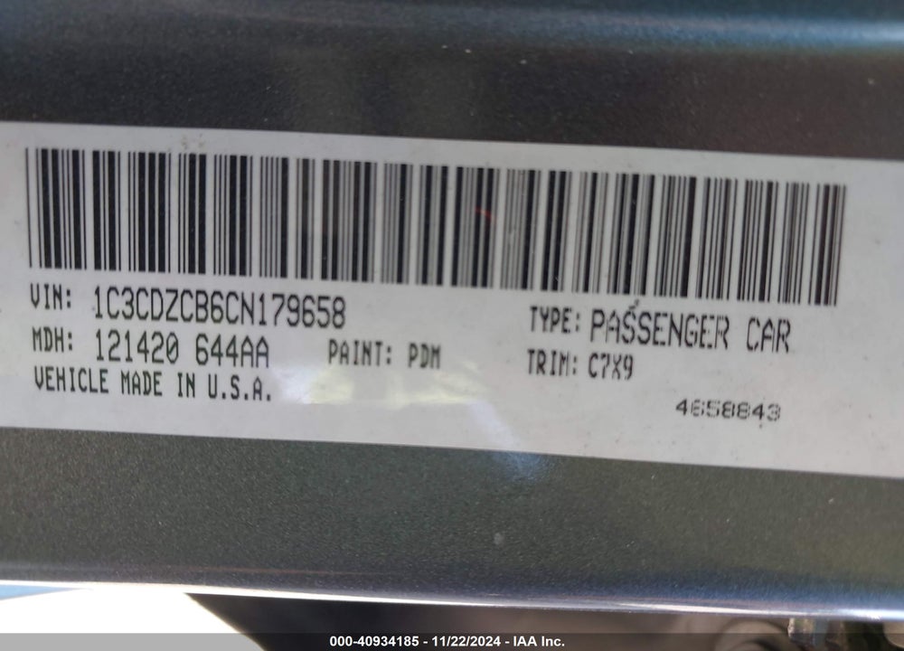 2012 DODGE AVENGER SXT VIN: 1C3CDZCB6CN179658
