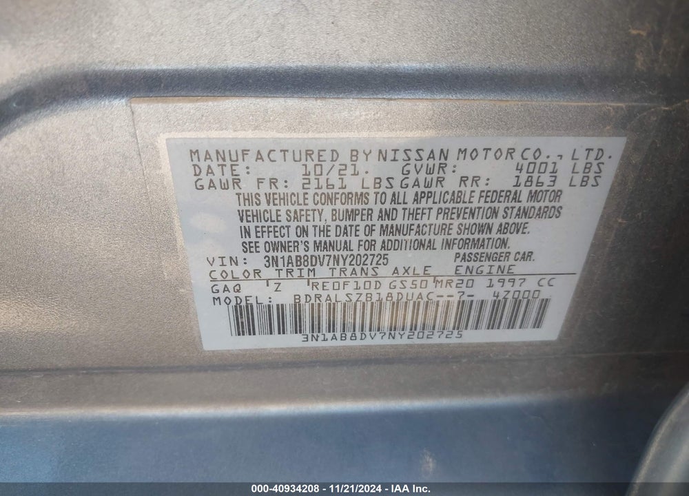 2022 NISSAN SENTRA SR XTRONIC CVT VIN: 3N1AB8DV7NY202725