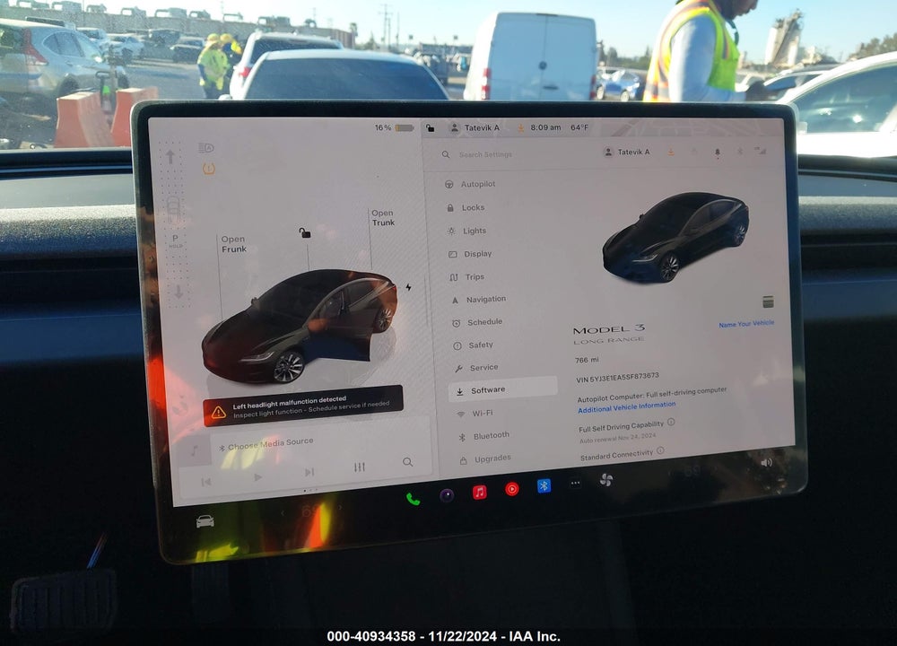2025 TESLA MODEL 3 LONG RANGE REAR-WHEEL DRIVE VIN: 5YJ3E1EA5SF873673