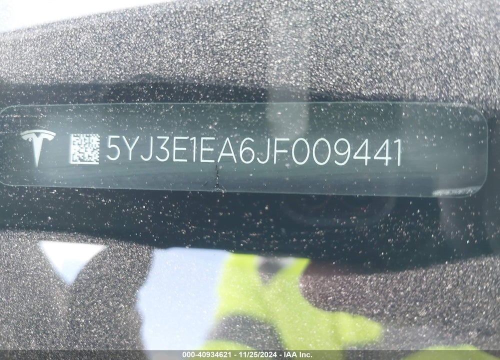 2018 TESLA MODEL 3 VIN: 5YJ3E1EA6JF009441