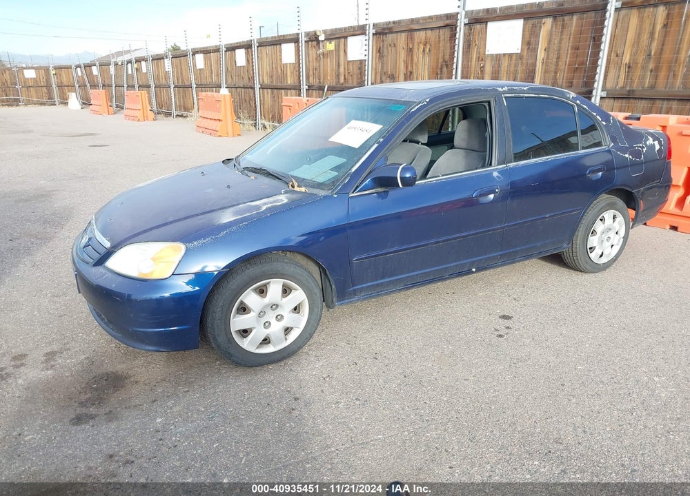 2002 HONDA CIVIC EX VIN: 2HGES26852H507159