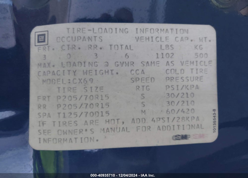 1993 OLDSMOBILE 98 REGENCY VIN: 1G3CX53L9P4306855