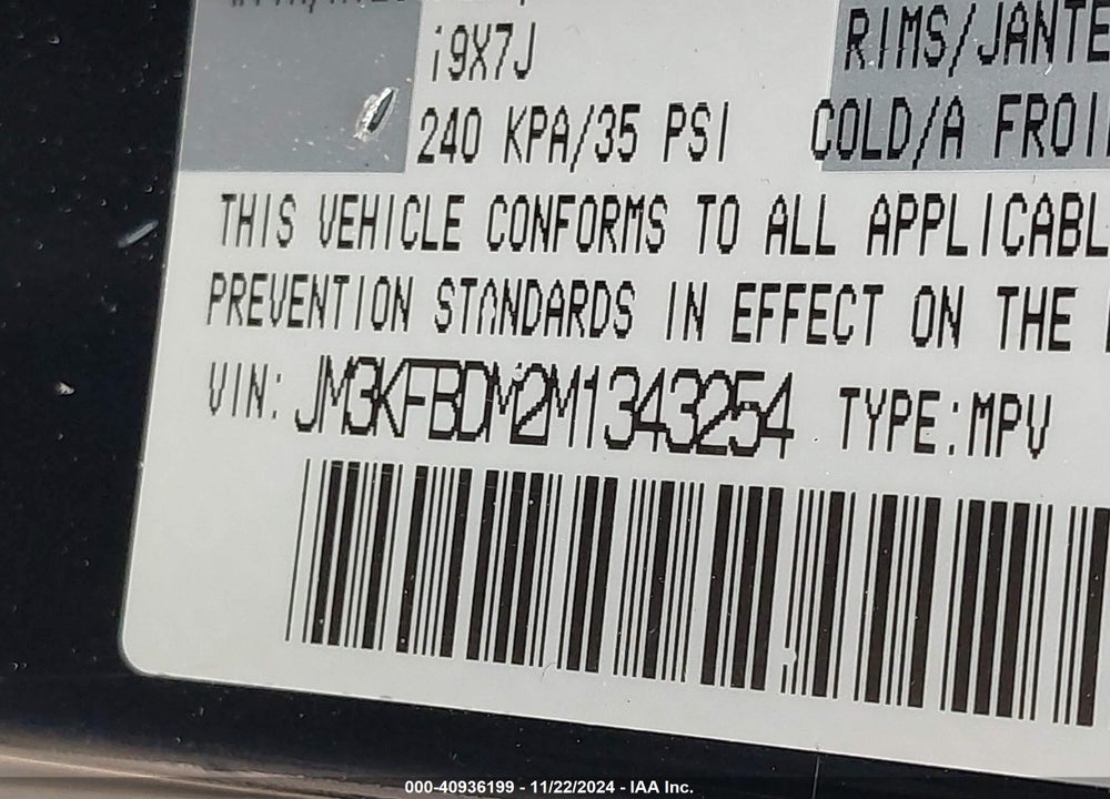 2021 MAZDA CX-5 GRAND TOURING VIN: JM3KFBDM2M1343254