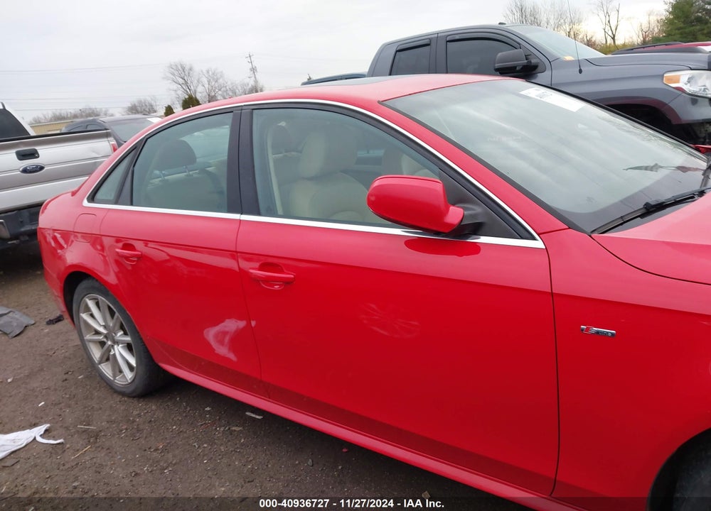 2014 AUDI A4 2.0T PREMIUM VIN: WAUFFAFL8EN001551