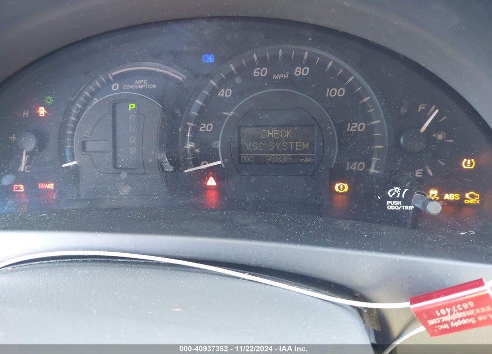 2008 TOYOTA CAMRY HYBRID VIN: 4T1BB46K58U043283