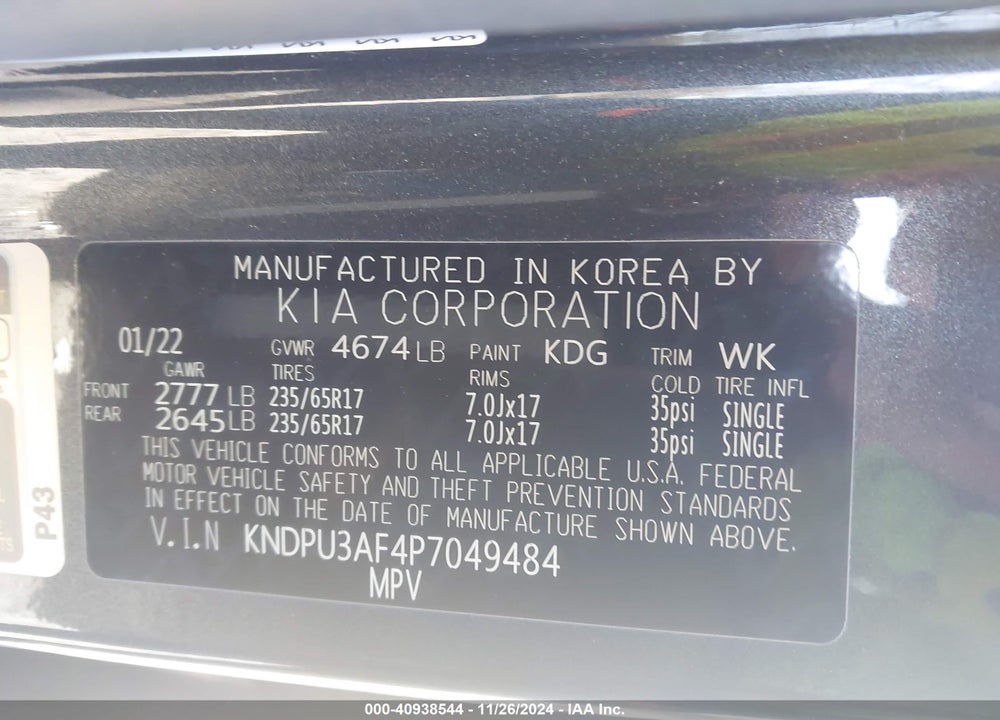 2023 KIA SPORTAGE LX VIN: KNDPU3AF4P7049484