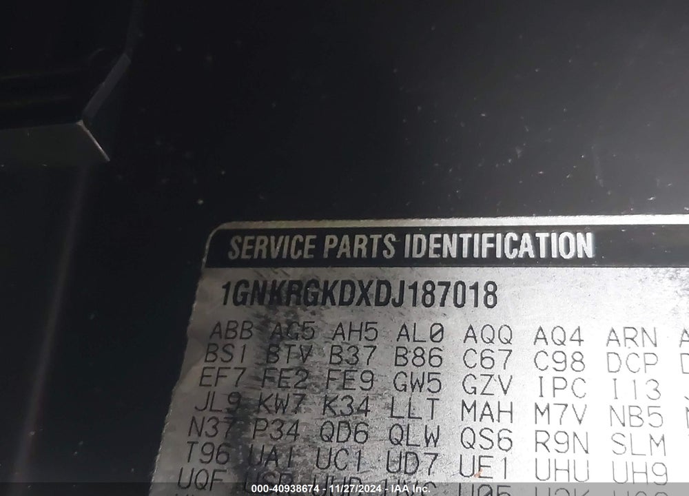 2013 CHEVROLET TRAVERSE 1LT VIN: 1GNKRGKDXDJ187018