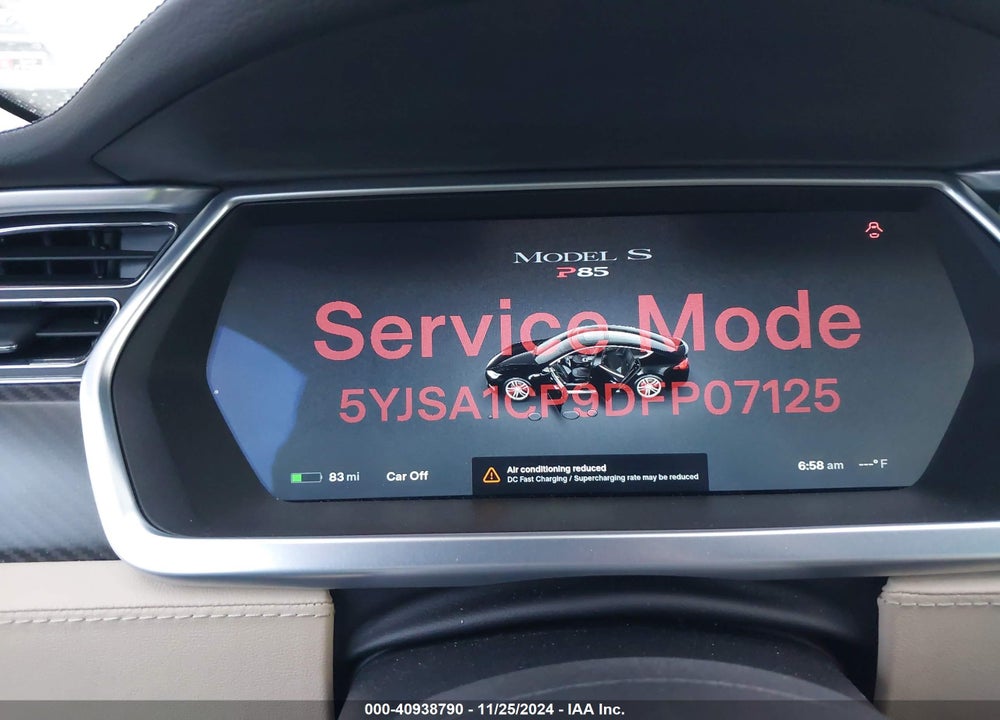 2013 TESLA MODEL S PERFORMANCE VIN: 5YJSA1CP9DFP07125