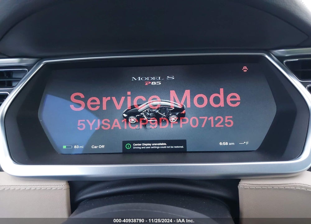2013 TESLA MODEL S PERFORMANCE VIN: 5YJSA1CP9DFP07125