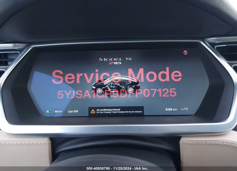 2013 TESLA MODEL S PERFORMANCE VIN: 5YJSA1CP9DFP07125