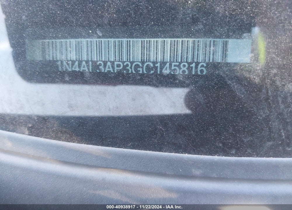 2016 NISSAN ALTIMA 2.5 S VIN: 1N4AL3AP3GC145816