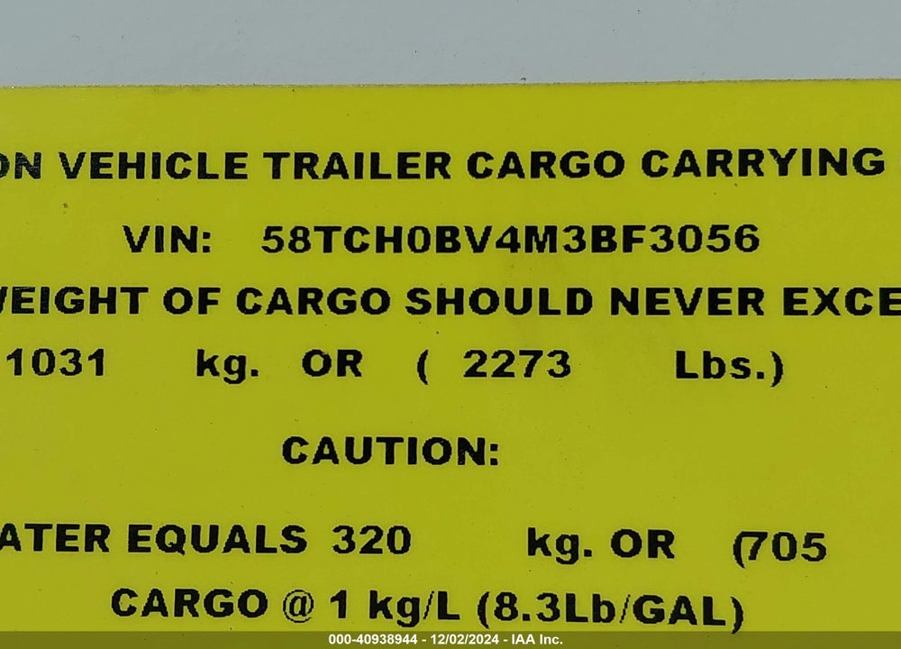 2021 HIGHLAND RIDGE OPEN RANGE TRAVEL TRAILER VIN: 58TCH0BV4M3BF3056