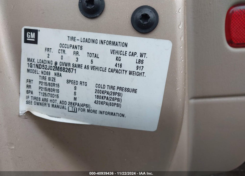 2002 CHEVROLET MALIBU VIN: 1G1ND52J02M682671