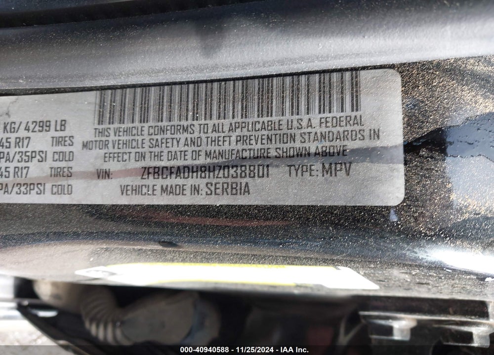 2017 FIAT 500L TREKKING VIN: ZFBCFADH8HZ038801