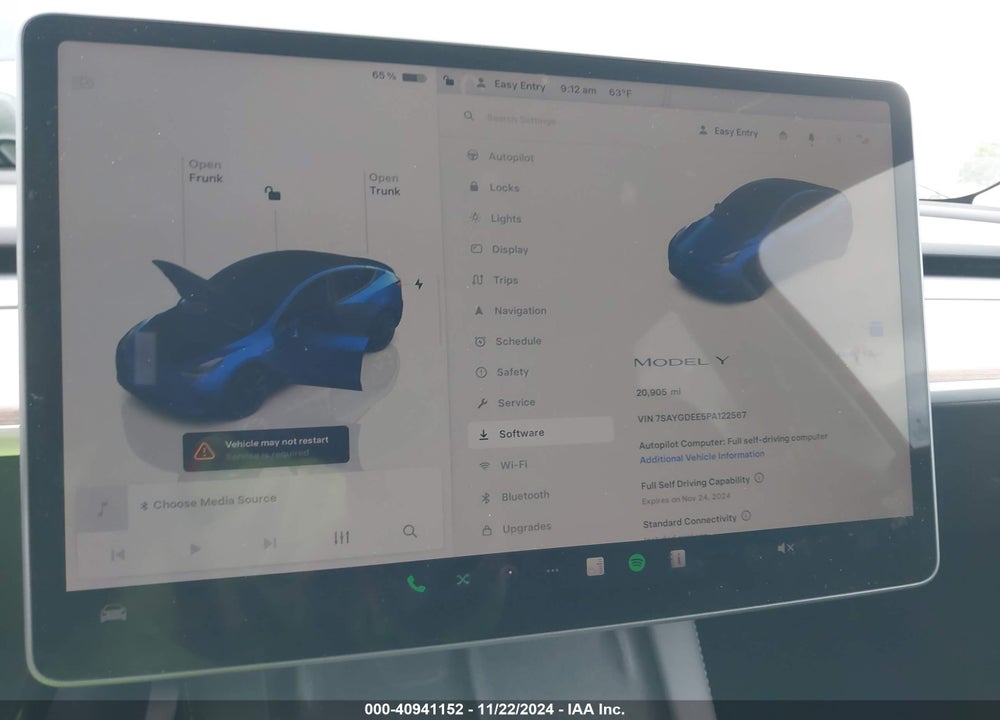 2023 TESLA MODEL Y AWD/LONG RANGE DUAL MOTOR ALL-WHEEL DRIVE VIN: 7SAYGDEE5PA122567