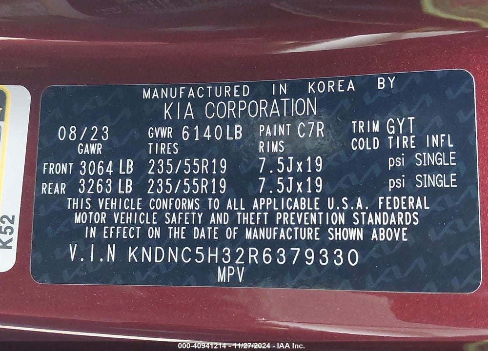 2024 KIA CARNIVAL MPV EX VIN: KNDNC5H32R6379330