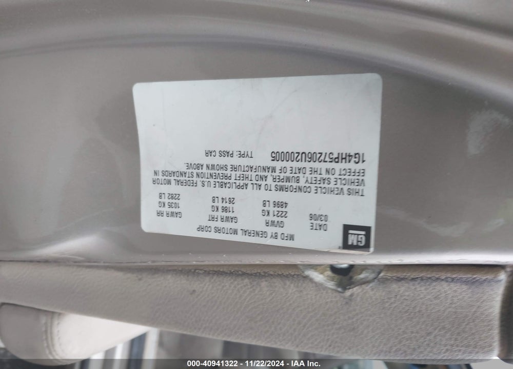 2006 BUICK LUCERNE CX VIN: 1G4HP57206U200005
