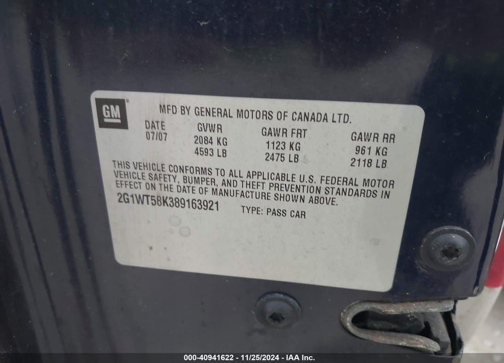 2012 CHEVROLET IMPALA LTZ VIN: 2G1WC5E31C1107173