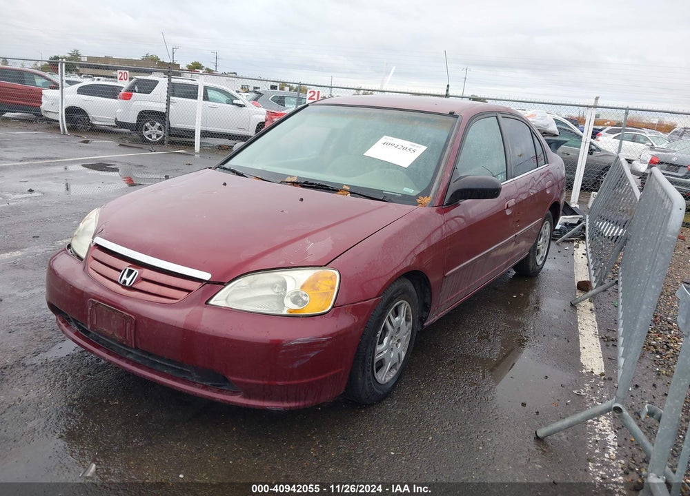 2002 HONDA CIVIC LX VIN: 2HGES16582H535621
