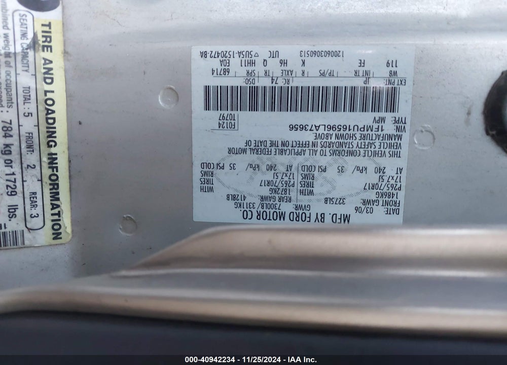 2006 FORD EXPEDITION XLT/XLT SPORT VIN: 1FMPU16596LA73656