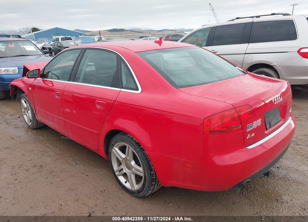 2007 AUDI A4 VIN: WAUDF78E07A143296