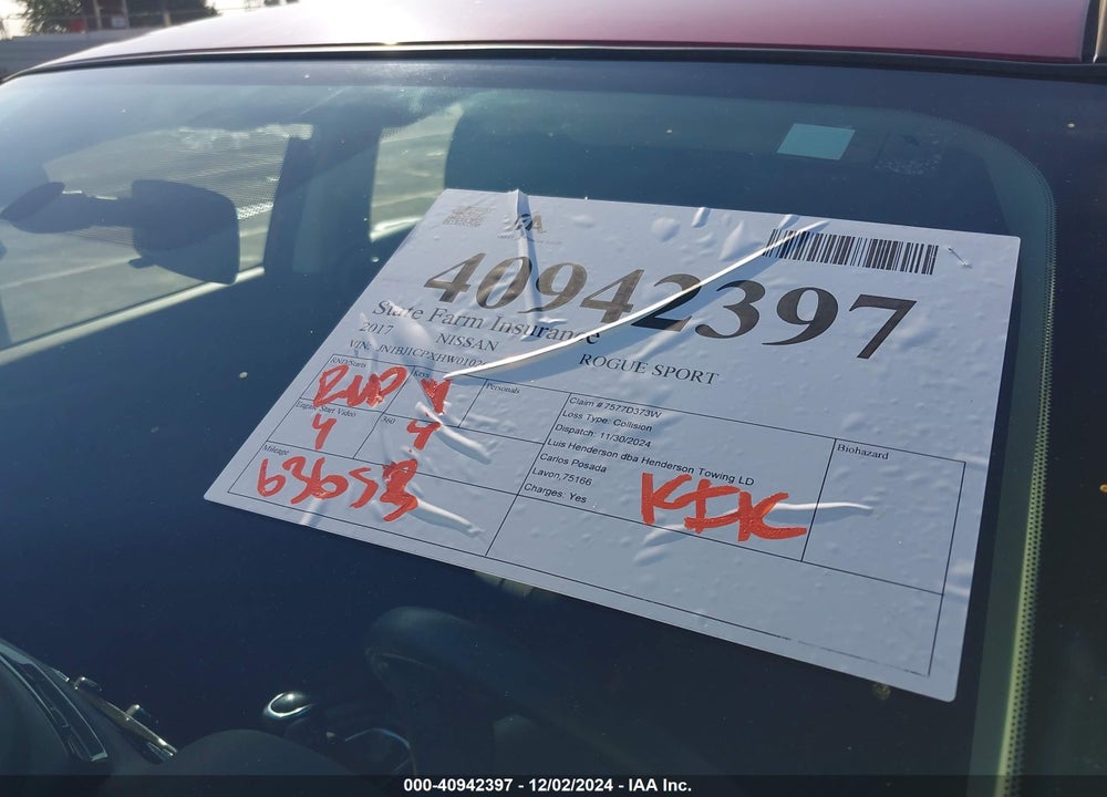 2017 NISSAN ROGUE SPORT S VIN: JN1BJ1CPXHW010261