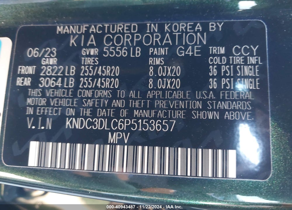 2023 KIA EV6 GT LINE VIN: KNDC3DLC6P5153657
