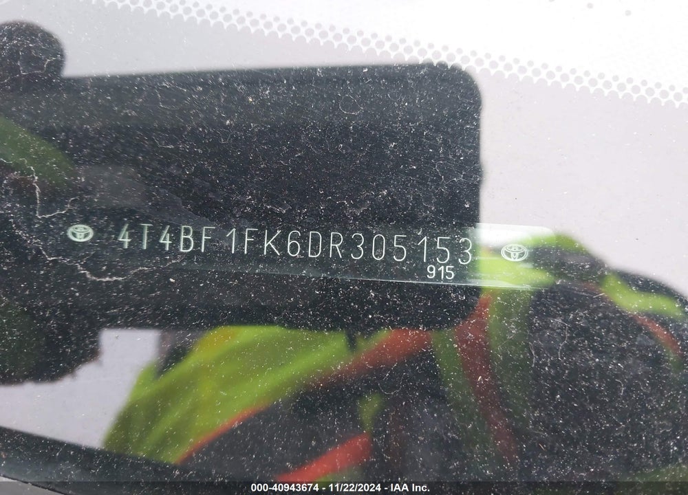 2013 TOYOTA CAMRY LE VIN: 4T4BF1FK6DR305153