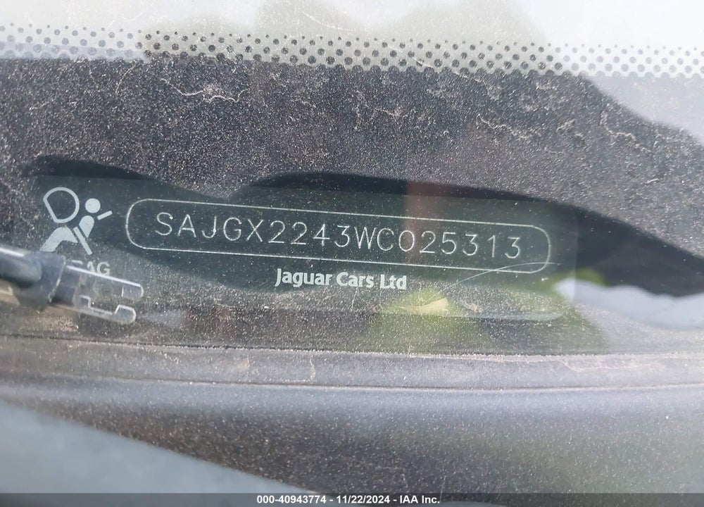 1998 JAGUAR XK8 VIN: SAJGX2243WC025313