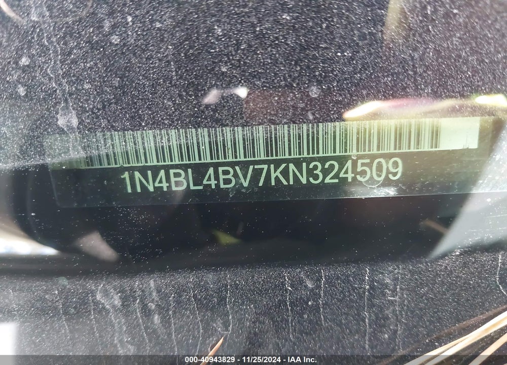 2019 NISSAN ALTIMA 2.5 S VIN: 1N4BL4BV7KN324509