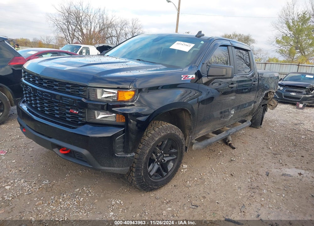 2021 CHEVROLET SILVERADO 1500 4WD SHORT BED CUSTOM TRAIL BOSS VIN: 1GCPYCEF4MZ419556