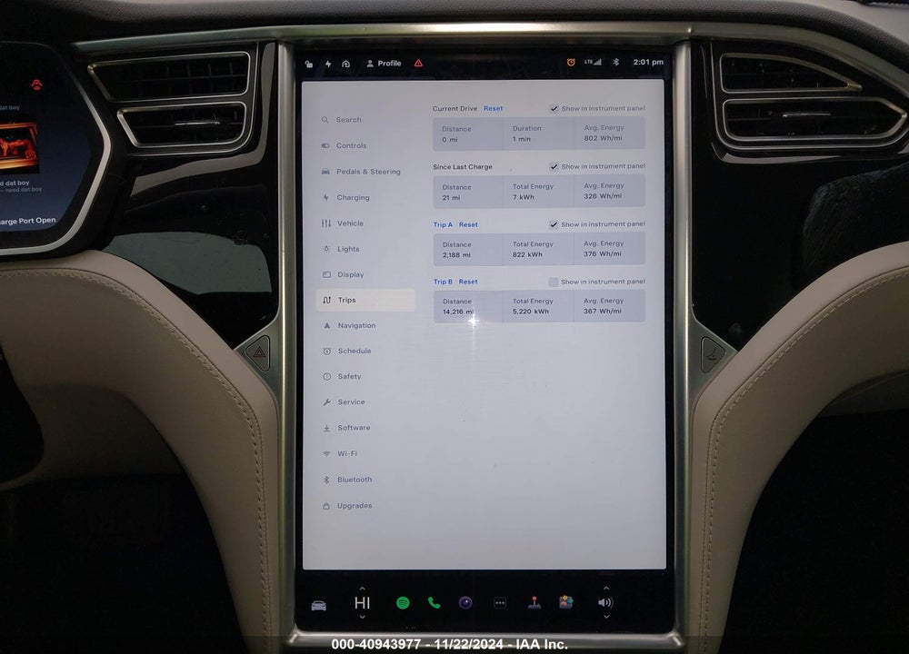 2014 TESLA MODEL S P85 VIN: 5YJSA1H1XEFP52239