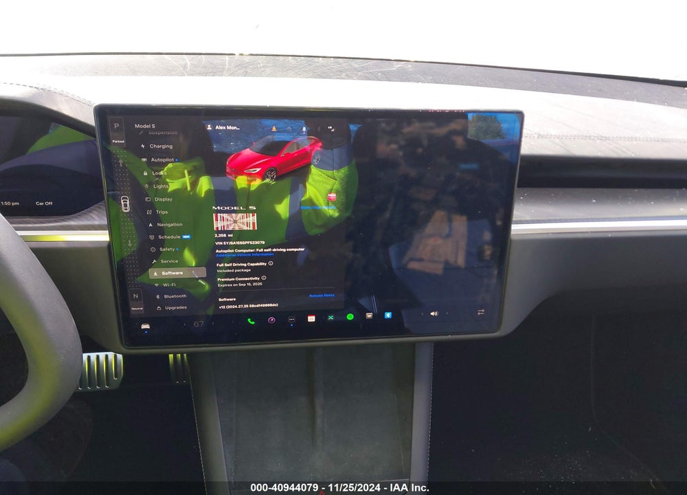 2023 TESLA MODEL S PLAID TRI MOTOR ALL-WHEEL DRIVE VIN: 5YJSA1E65PF523079