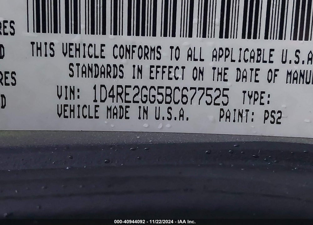 2011 DODGE DURANGO EXPRESS VIN: 1D4RE2GG5BC677525