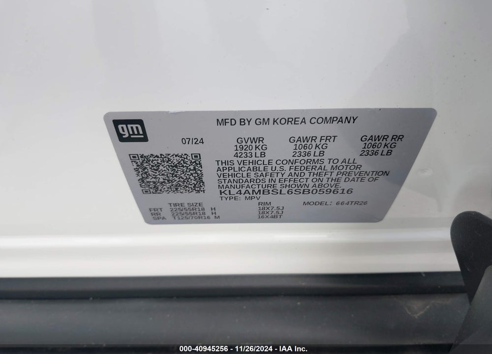 2025 BUICK ENCORE GX PREFERRED FWD VIN: KL4AMBSL6SB059616