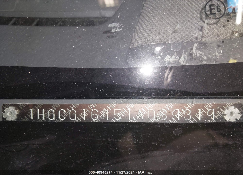 2001 HONDA ACCORD 3.0 LX VIN: 1HGCG16451A069319