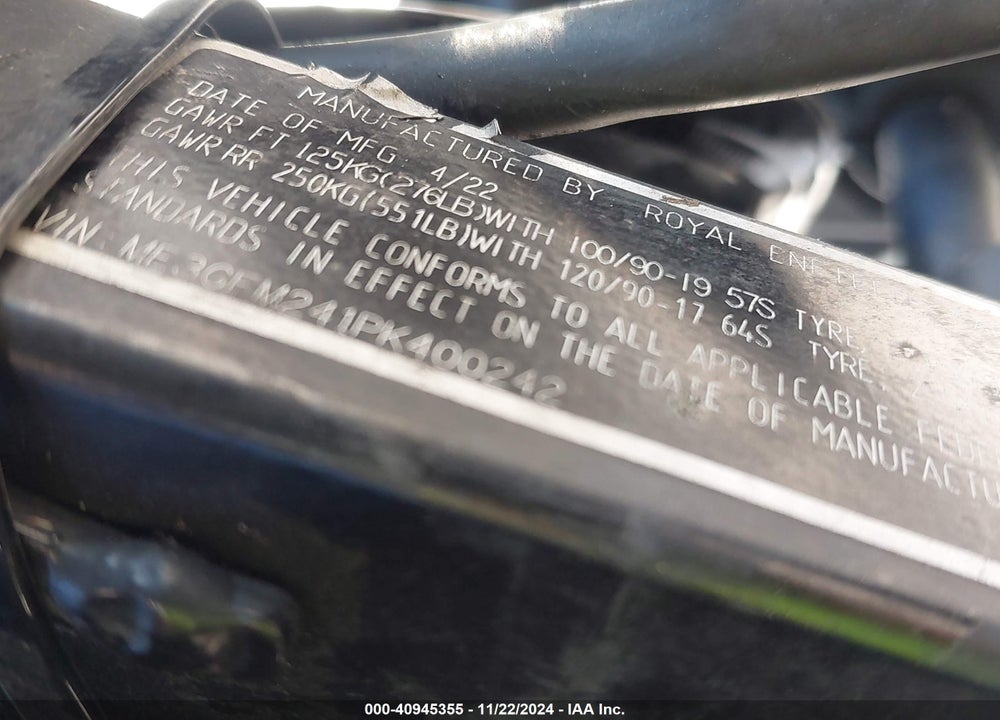 2023 ROYAL ENFIELD MOTORS SCRAM 411 VIN: ME3GFM241PK400242