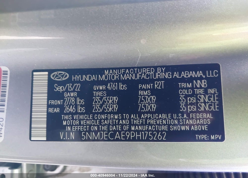 2023 HYUNDAI TUCSON LIMITED VIN: 5NMJECAE9PH175262