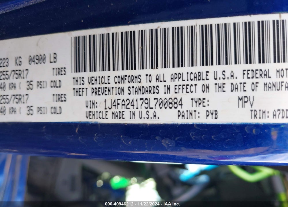 2009 JEEP WRANGLER X VIN: 1J4FA24179L700884