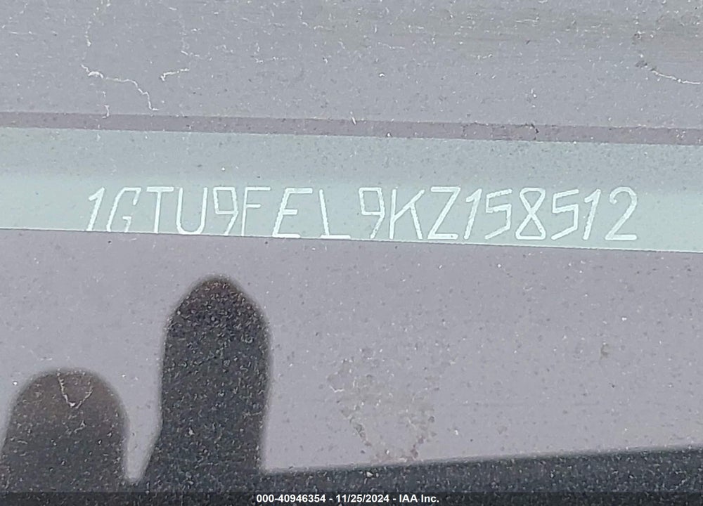 2019 GMC SIERRA VIN: 1GTU9FEL9KZ158512