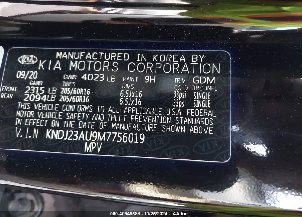 2021 KIA SOUL LX VIN: KNDJ23AU9M7756019