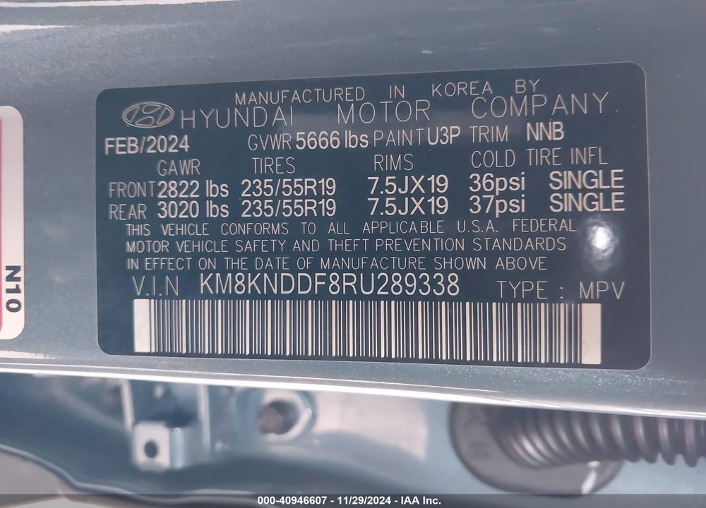 2024 HYUNDAI IONIQ 5 SEL VIN: KM8KNDDF8RU289338