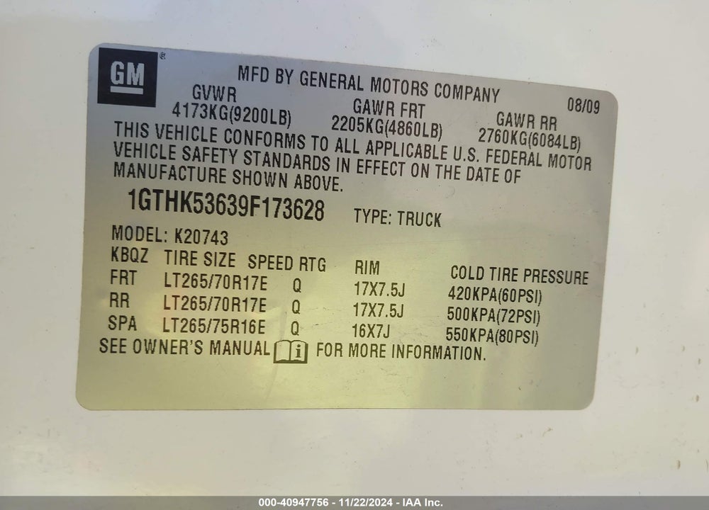 2009 GMC SIERRA 2500HD SLE VIN: 1GTHK53639F173628